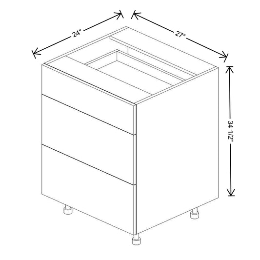 Fabuwood Illume Catalina Bianco Matte 36"W 3 Drawer Base