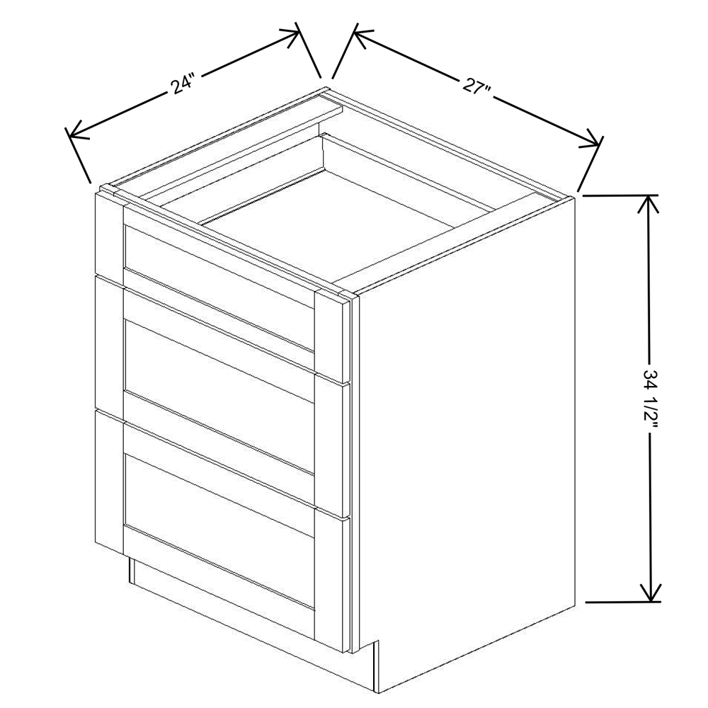 Fabuwood Allure Imperio Nickel 27"W Base 3 Drawers