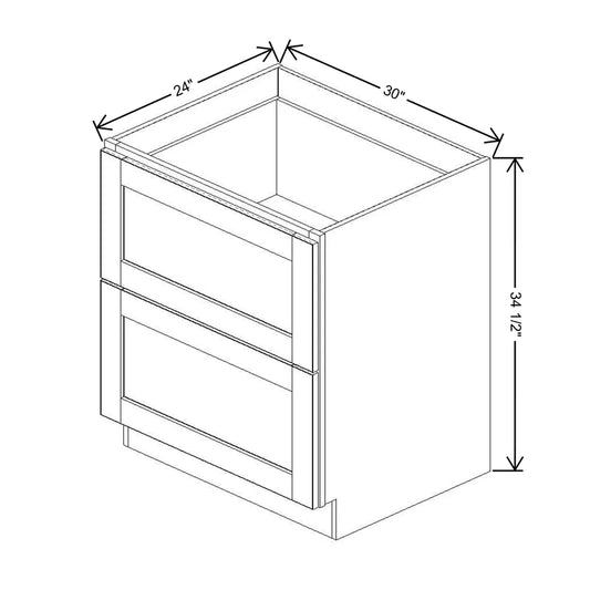 J&K Greige K3 Base w/2 Drawers - 30" W