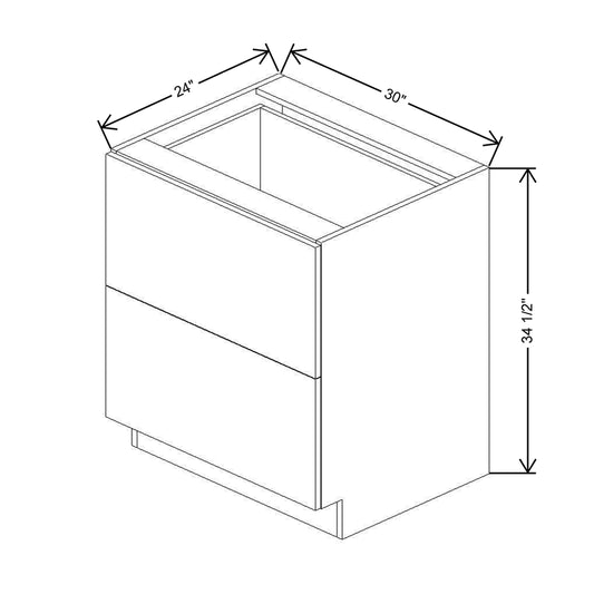 CNC Classic Broadway Silk 30" W 2 Drawer Base Cabinet
