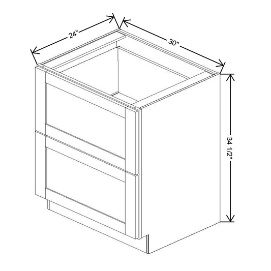 Fabuwood Allure Fusion Timber 30" W X 34 1/2" H X 24" D 2 Drawer Base Cabinet