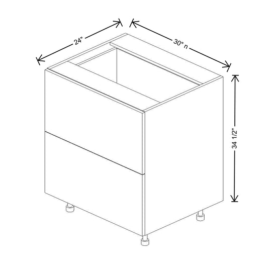 Fabuwood Illume Catalina Bianco Matte 15"W 2 Drawer Base