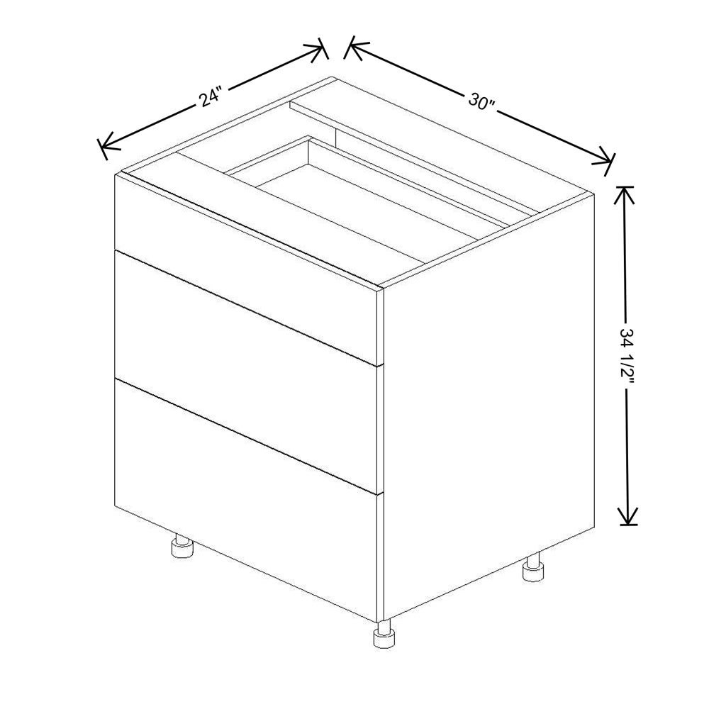 Fabuwood Illume Catalina Olmo 3 12"W 3 Drawer Base