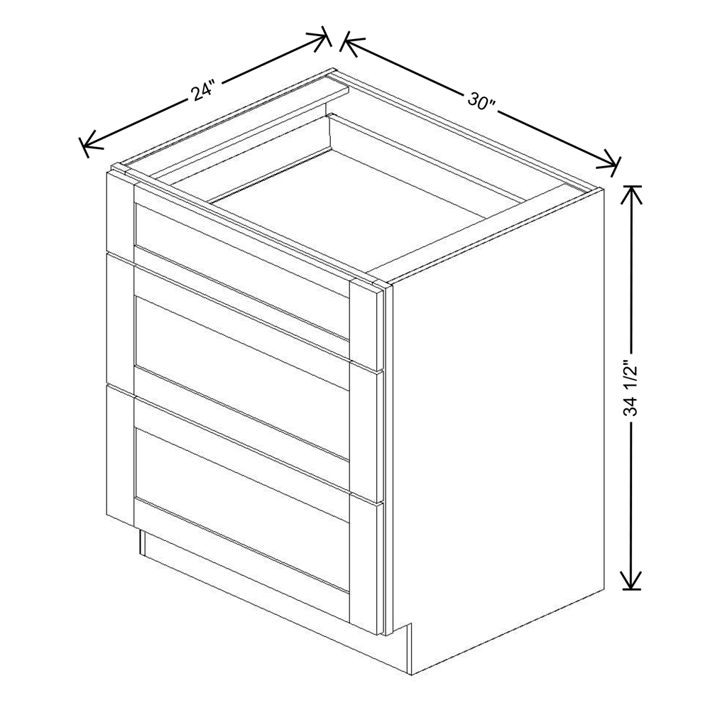 Fabuwood Allure Galaxy Dove Drawer Base 30"W Shaker Cabinet