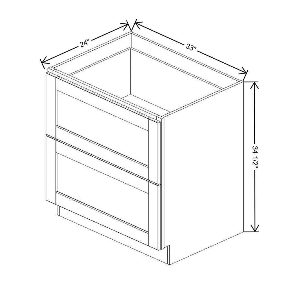 J&K Dove E1 Base w/2 Drawers - 33" W