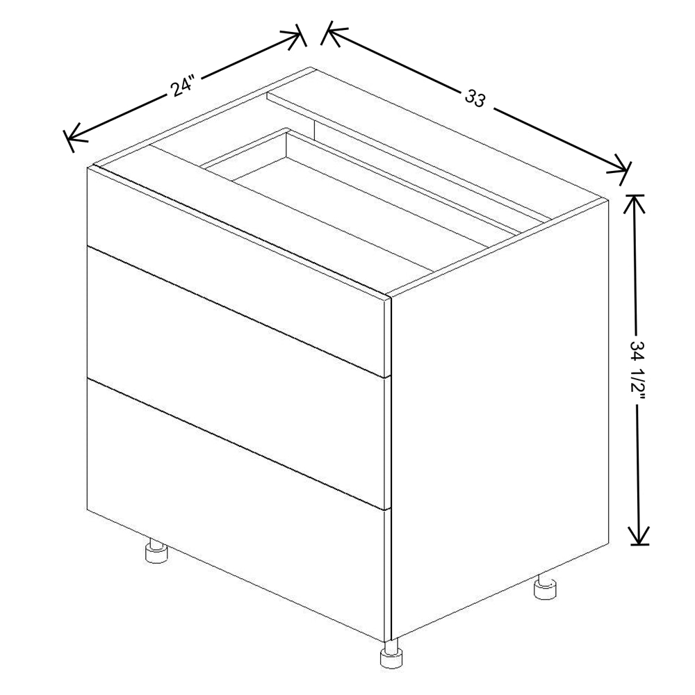 Fabuwood Illume Catalina Bianco Matte 15"W 3 Drawer Base