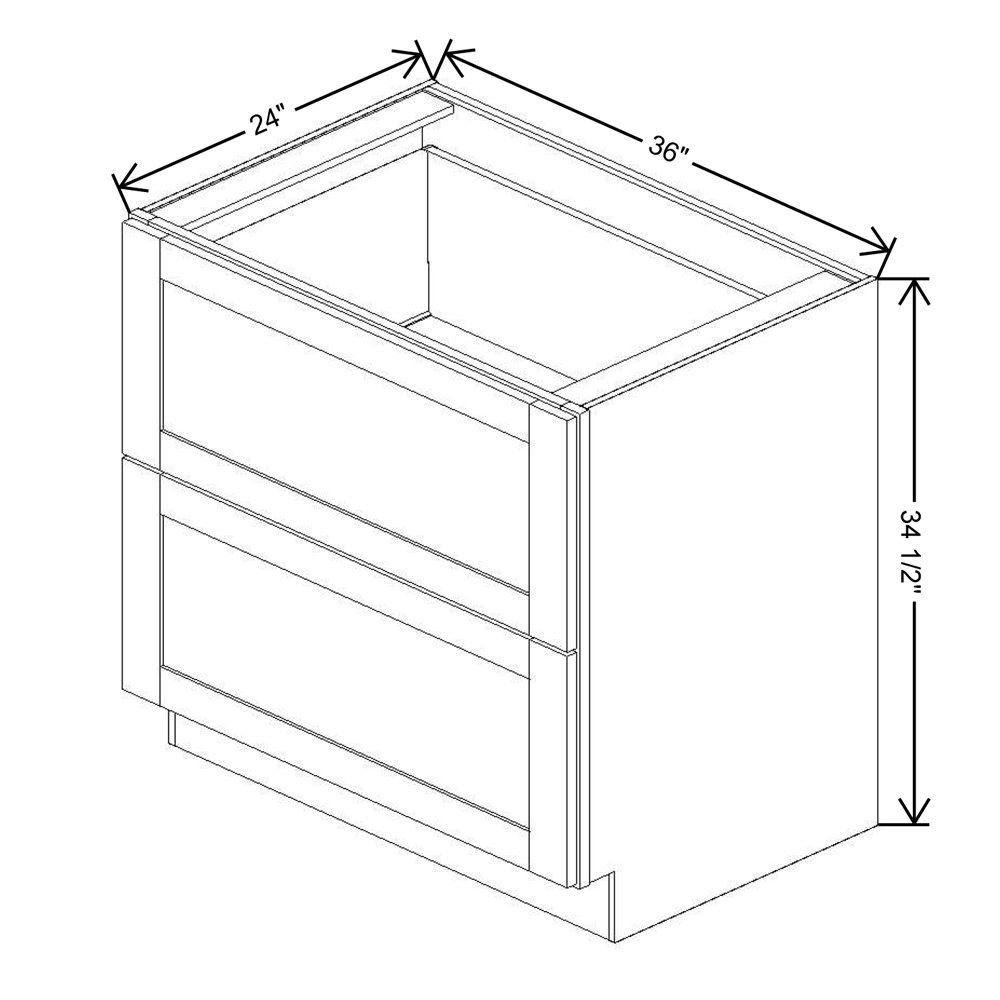 Fabuwood Allure Galaxy Frost 36"W Base 2 Drawers