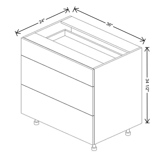 Fabuwood Illume Catalina Bianco Matte 18"W 3 Drawer Base