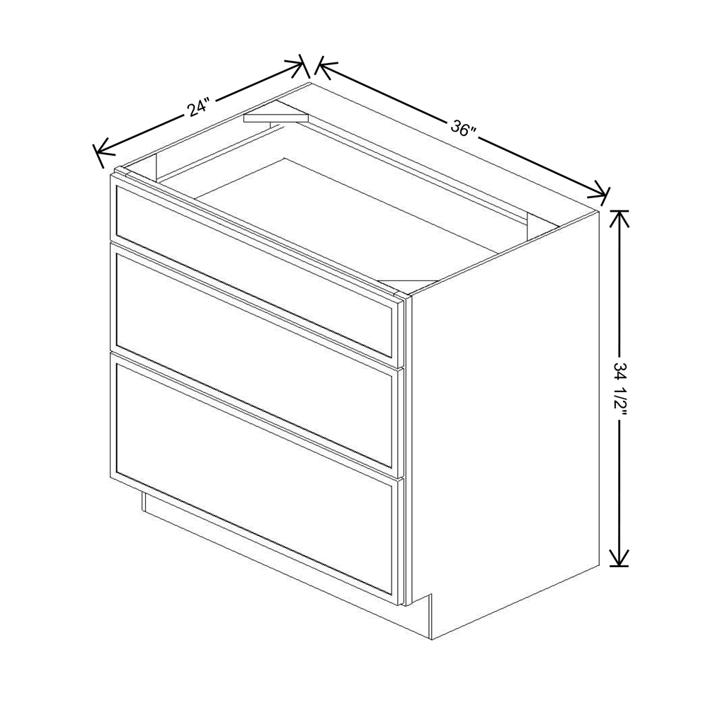 Cubitac Imperial Madison Dusk 36"W 3-Drawer Base Cabinet