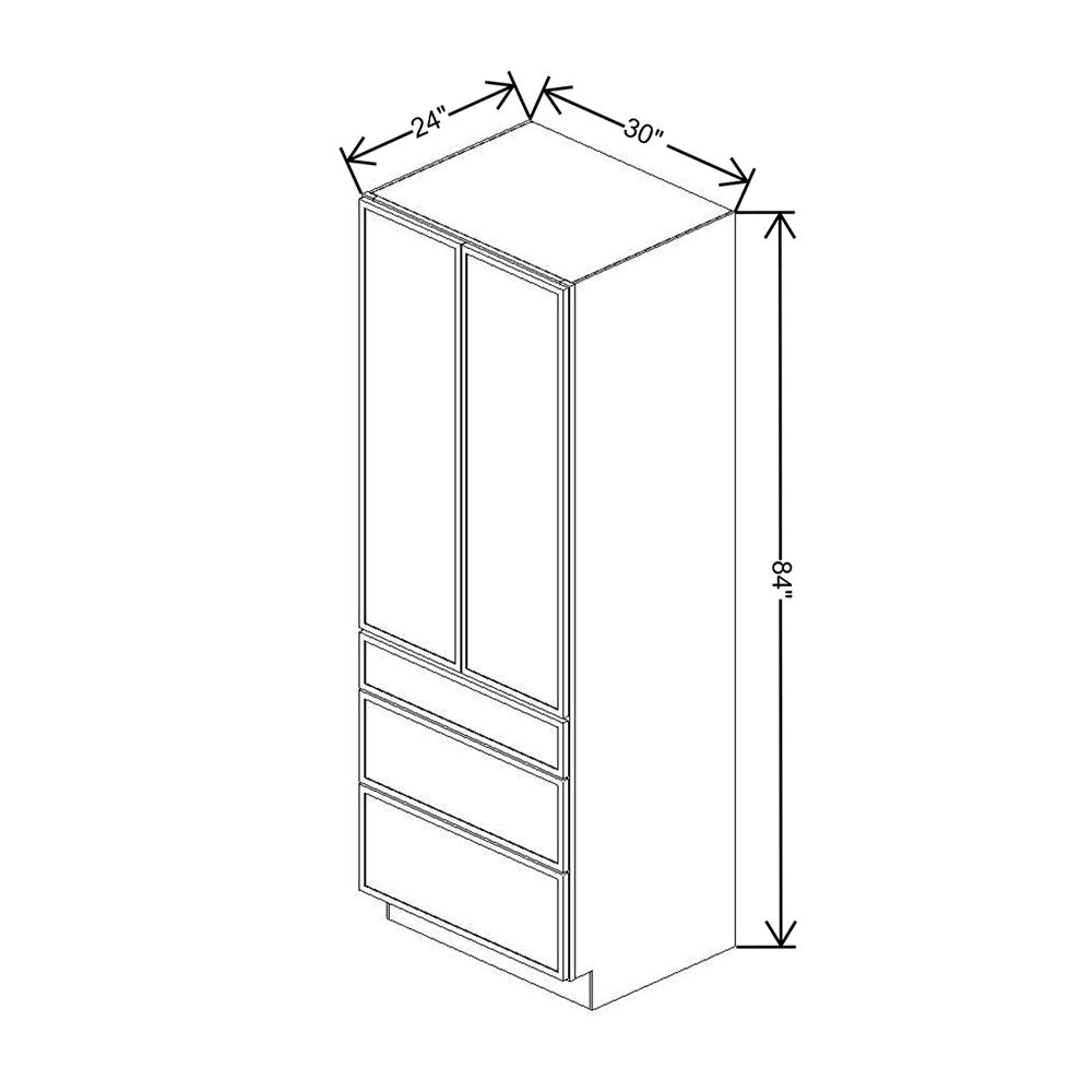 Cubitac Prestige Dover Latte 30" W X 84" H 3-Drawer Utility Cabinet