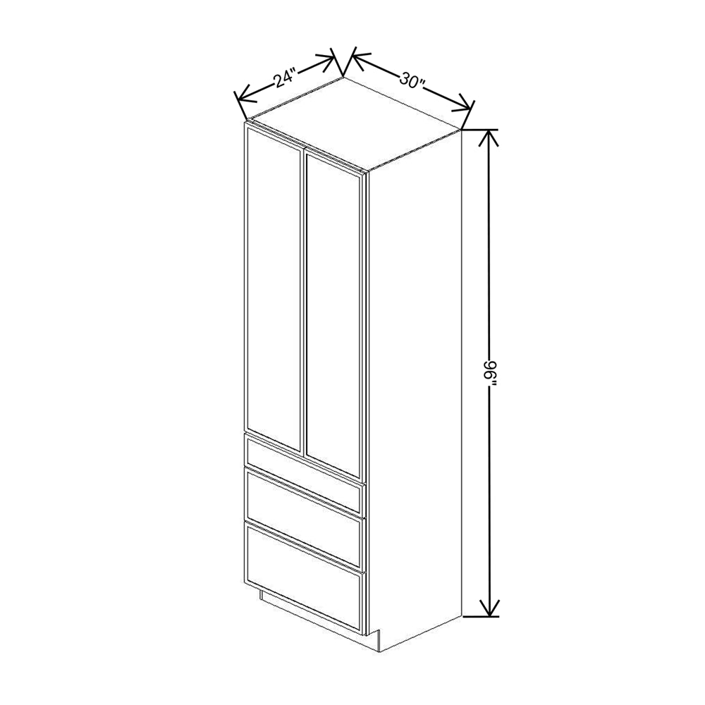 Cubitac Imperial Artisan Moss 30"W X 96"H 3-Drawer Utility Cabinet