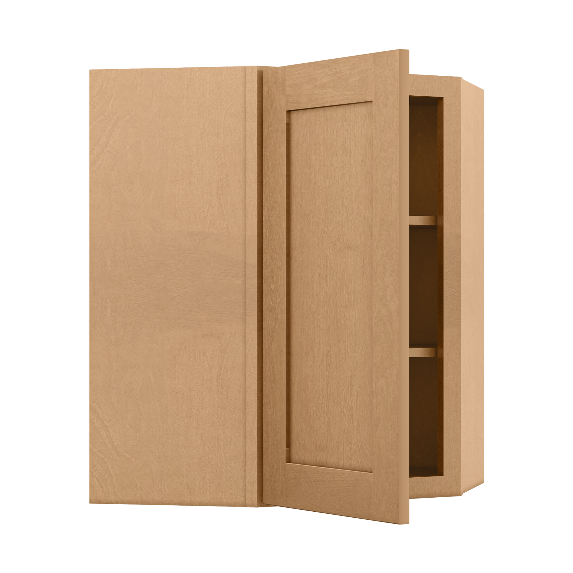 Diagonal Corner Kitchen Cabinet DC2430 Shaker Toffee 24 in. width 30 in. height 12 in. depth