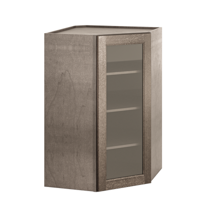 Mullion Diagonal Corner Wall Kitchen Cabinet DCMD2742 Milan Slate 27 in. width 42 in. height 15 in. depth