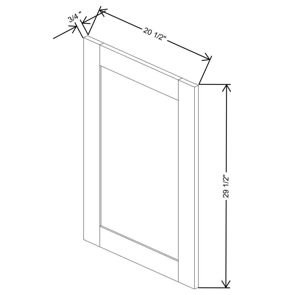 Fabuwood Value Premium Hallmark Frost 18"W X 30"H
 Decorative Door