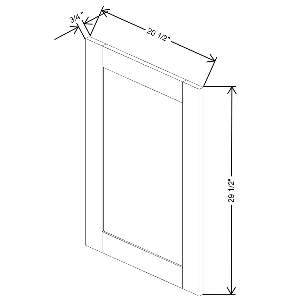 Fabuwood Value Premium Hallmark Frost 18"W X 30"H
 Decorative Door