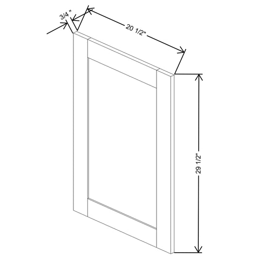 Fabuwood Value Premium Hallmark Frost 18"W X 30"H
 Decorative Door