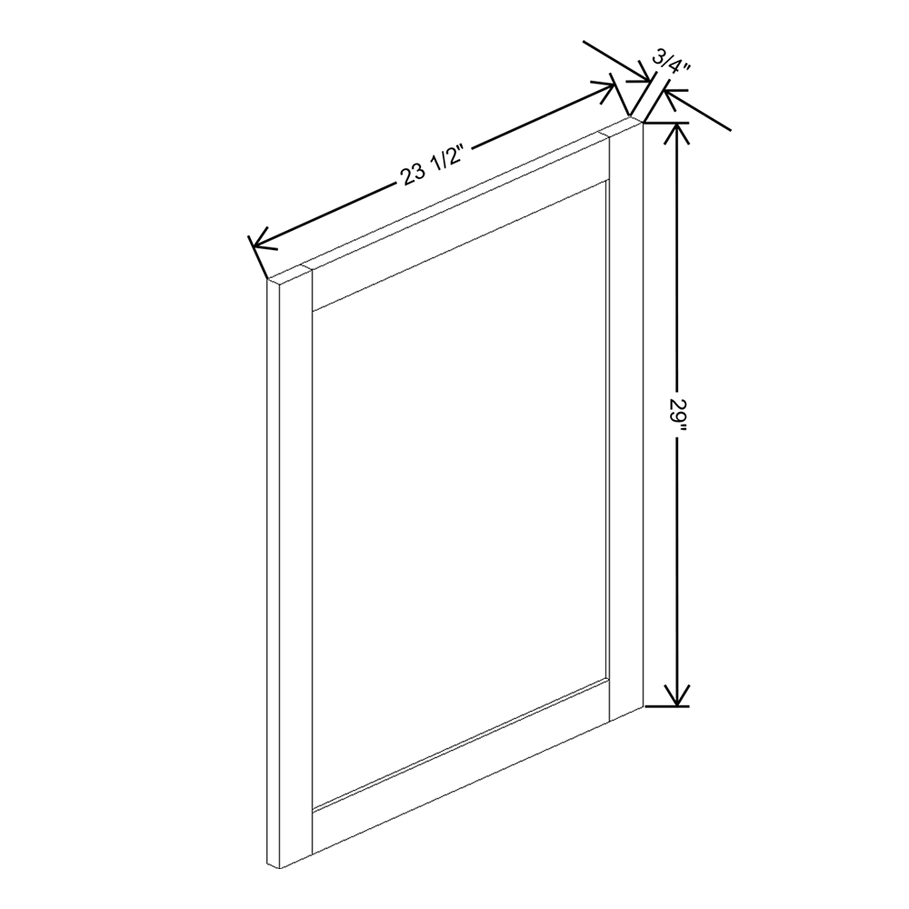 Wolf Classic Dartmouth 5-piece Biscayne Paint Decorative End Panel-Full Overlay 3/4"W X 29"H X 23 1/2"D