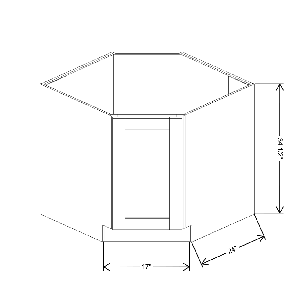 Fabuwood Quest Discovery Frost 36"W Corner Sink Base Full Door