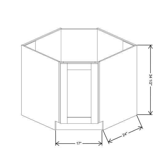 Fabuwood Quest Metro Frost 36"W Corner Sink Base Full Door