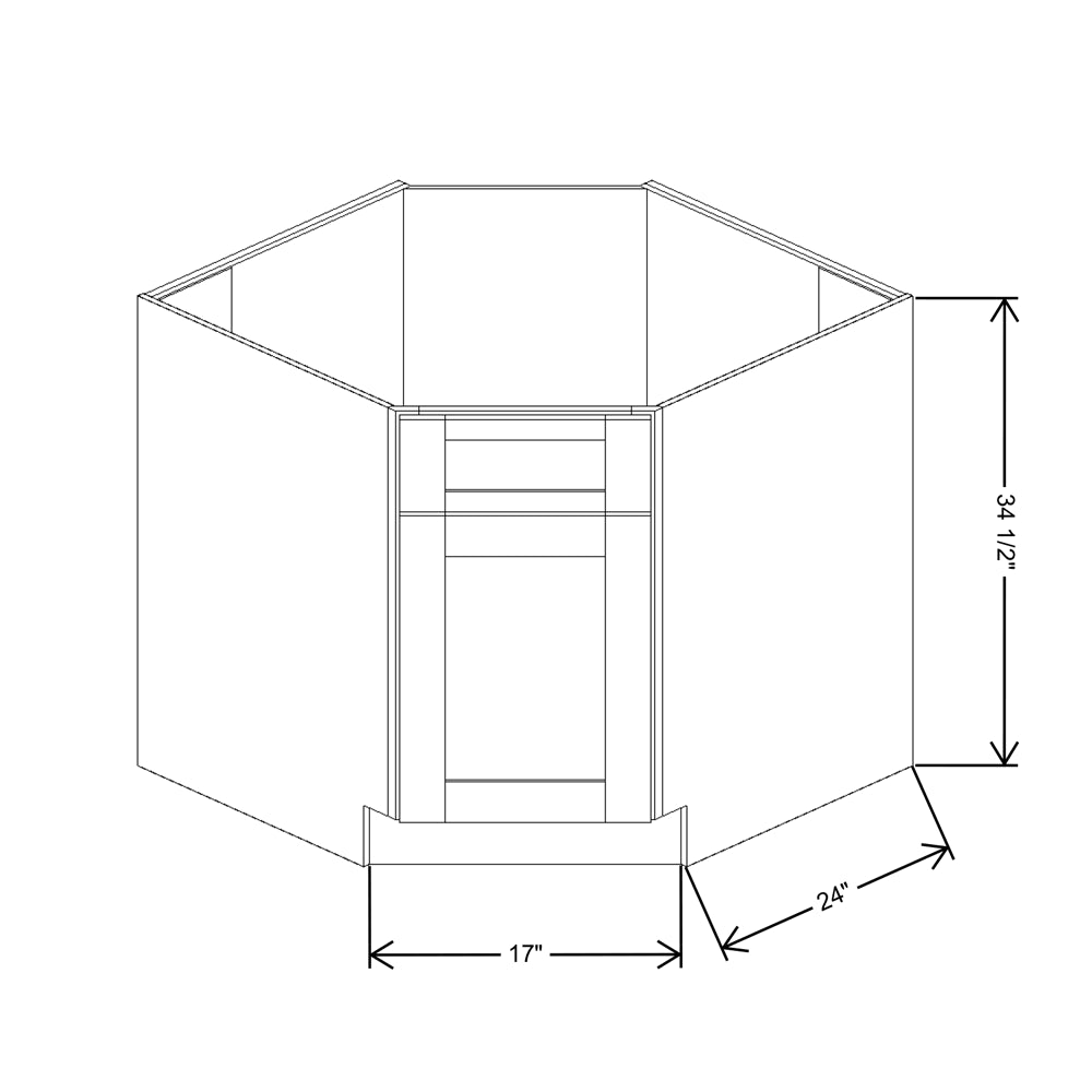 Fabuwood Allure Galaxy Nickel 36"W Corner Sink Base