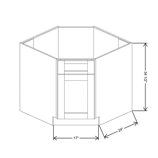 Fabuwood Allure Galaxy Nickel 36"W Corner Sink Base