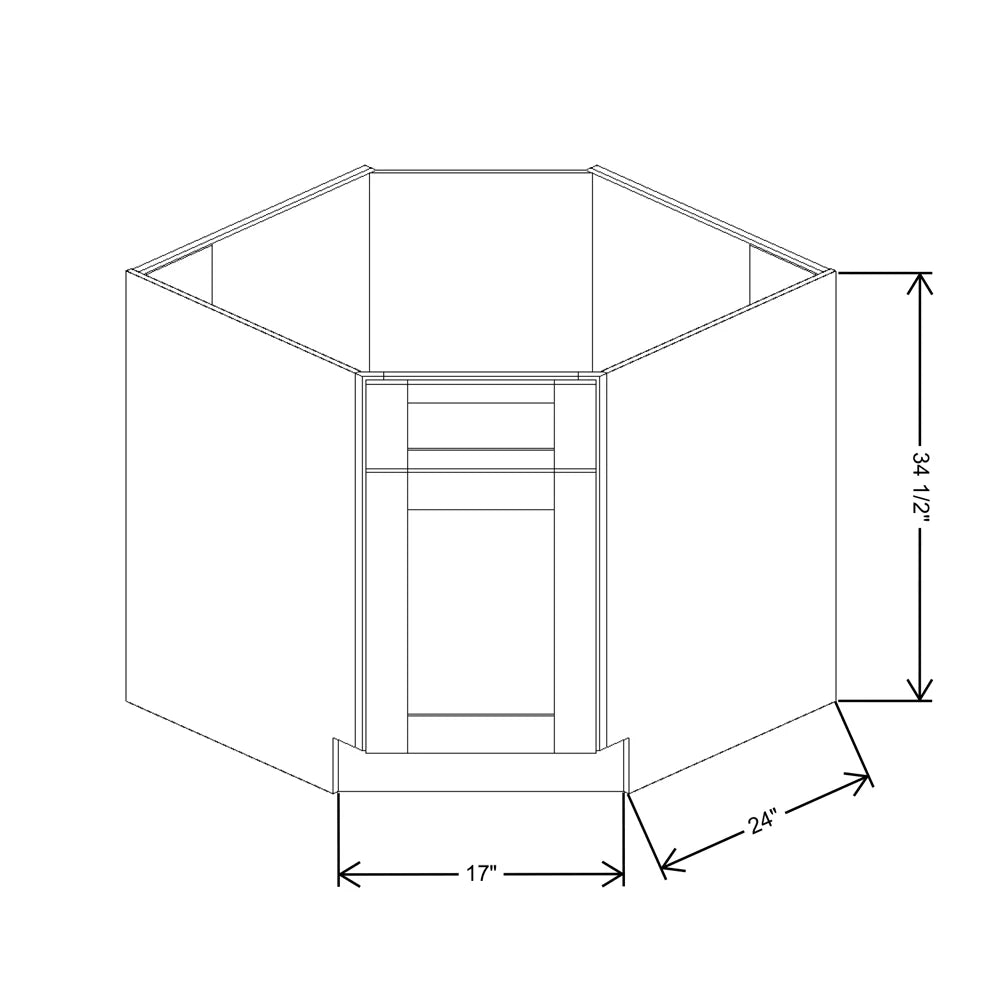 Fabuwood Allure Luna Desert Oak 36" W X 34 1/2" H X 24" D Corner Sink Base Cabinet