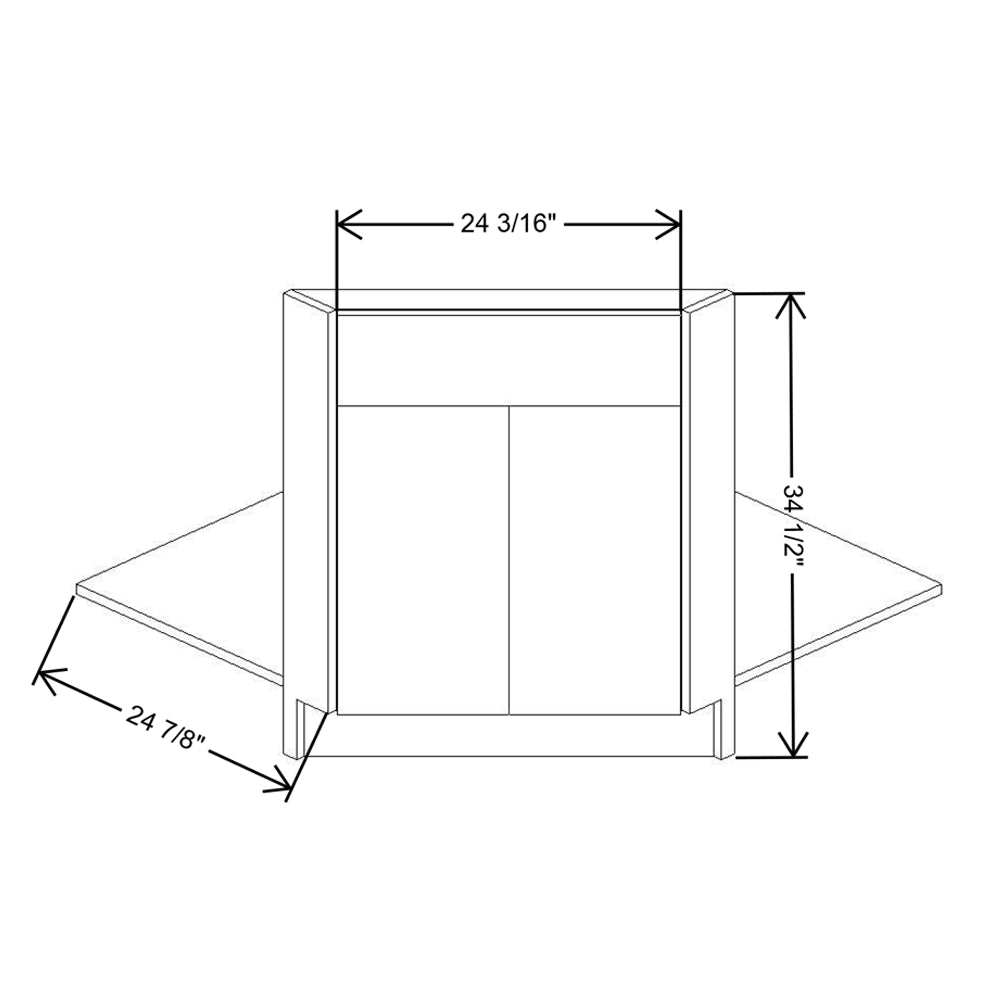 Fabuwood Illume Catalina Muratti 1 36"W Corner Sink Front