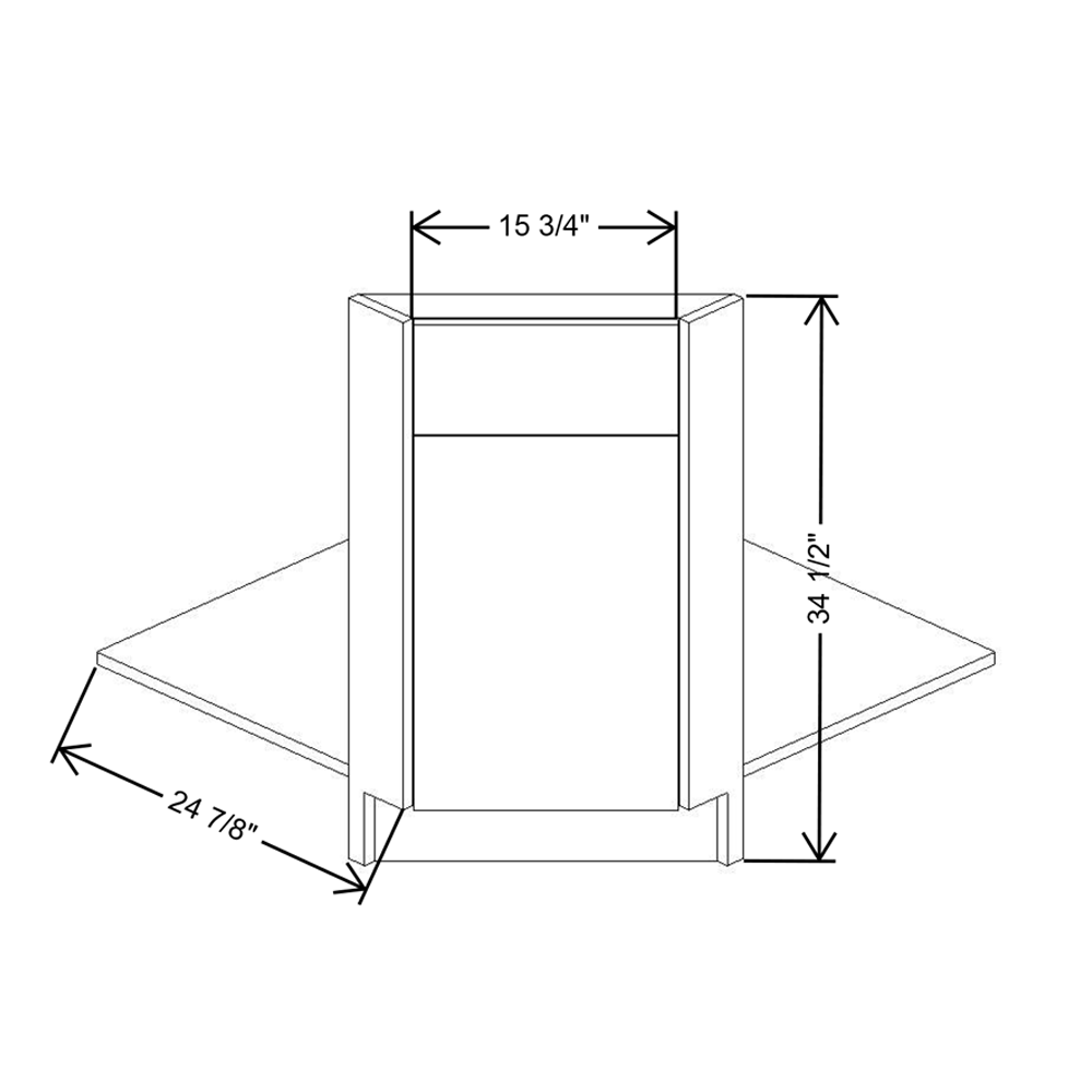 Fabuwood Illume Catalina como-ash2 36"W Corner Sink Front