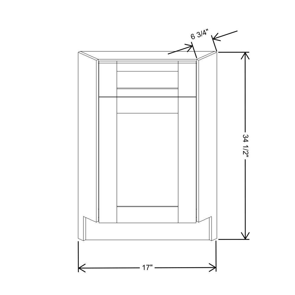 Fabuwood Allure Fusion Stone 36"W Corner Sink Front