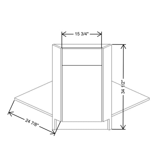 Fabuwood Illume Catalina como-ash2 36"W Corner Sink Front