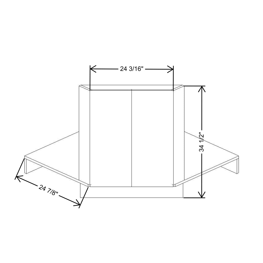 Fabuwood Illume Catalina como-ash2 42"W Corner Sink Front