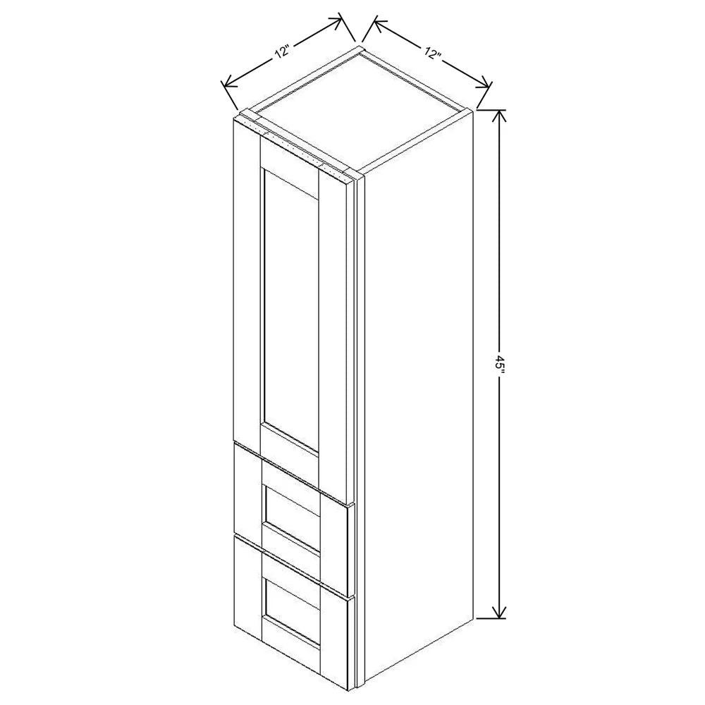 J&K Creme Glazed A7 Vanity Counter Linen 12" W x 45" H x 12" D