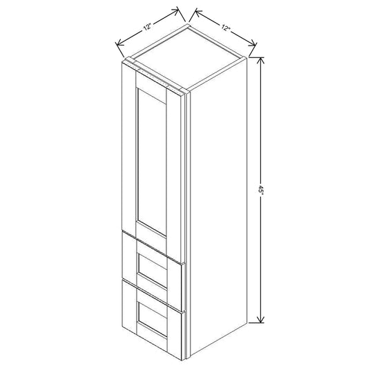 J&K Creme Glazed A7 Vanity Counter Linen 12" W x 45" H x 12" D