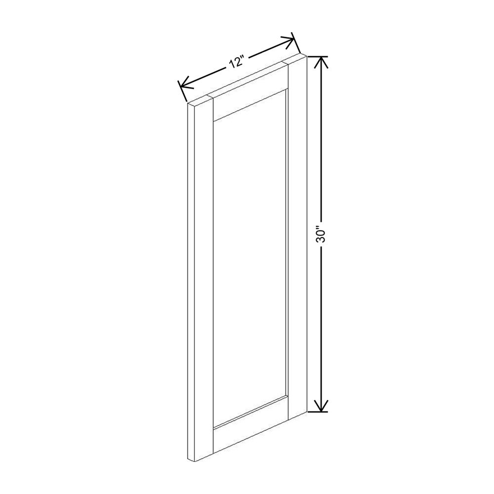 Wolf Classic Berwyn Opal Paint Decorative End Panel for Wall 3/4"W X 30"H X 12"D