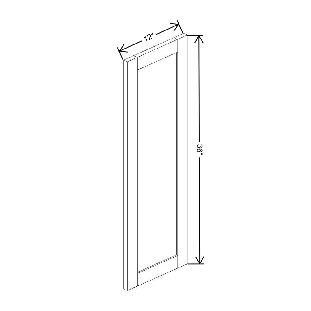 Wolf Classic Dartmouth 5-piece White Paint Decorative End Panel for Wall 3/4"W X 36"H X 12"D