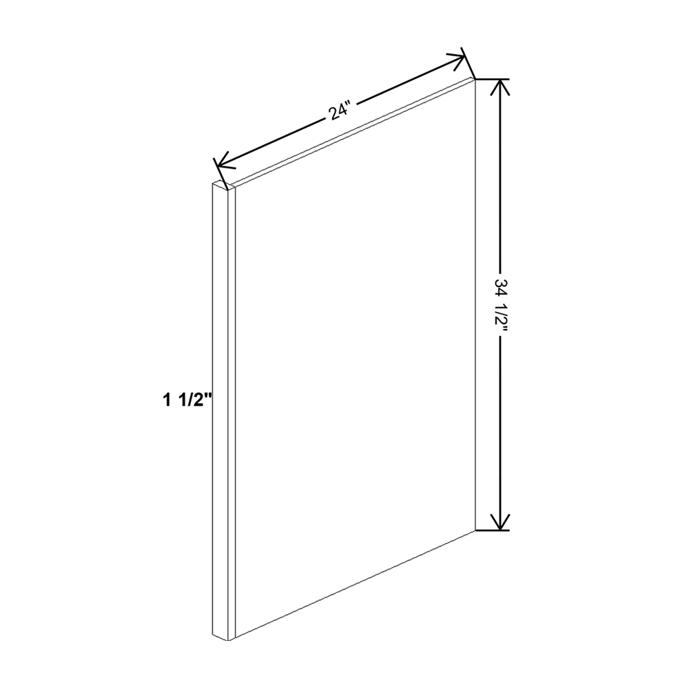 Wolf Classic Grove Sandalwood Stain Dishwasher End Panel Filler 1 1/2"W X 34 1/2"H X 24"D