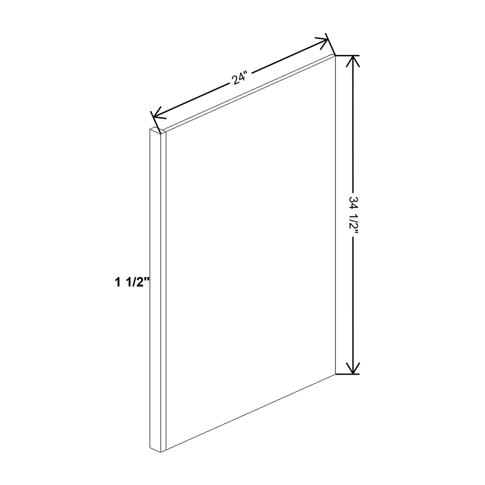 Wolf Classic York White Paint Dishwasher End Panel Filler 1 1/2"W X 34 1/2"H X 24"D