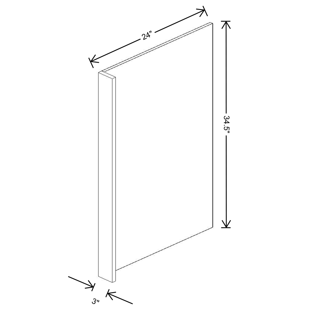 Fabuwood Allure Fusion Dove Dishwasher End Panel 24" with 3" Stile