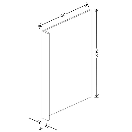 Fabuwood Allure Galaxy Frost Dishwasher End Panel 24" with 3" Stile