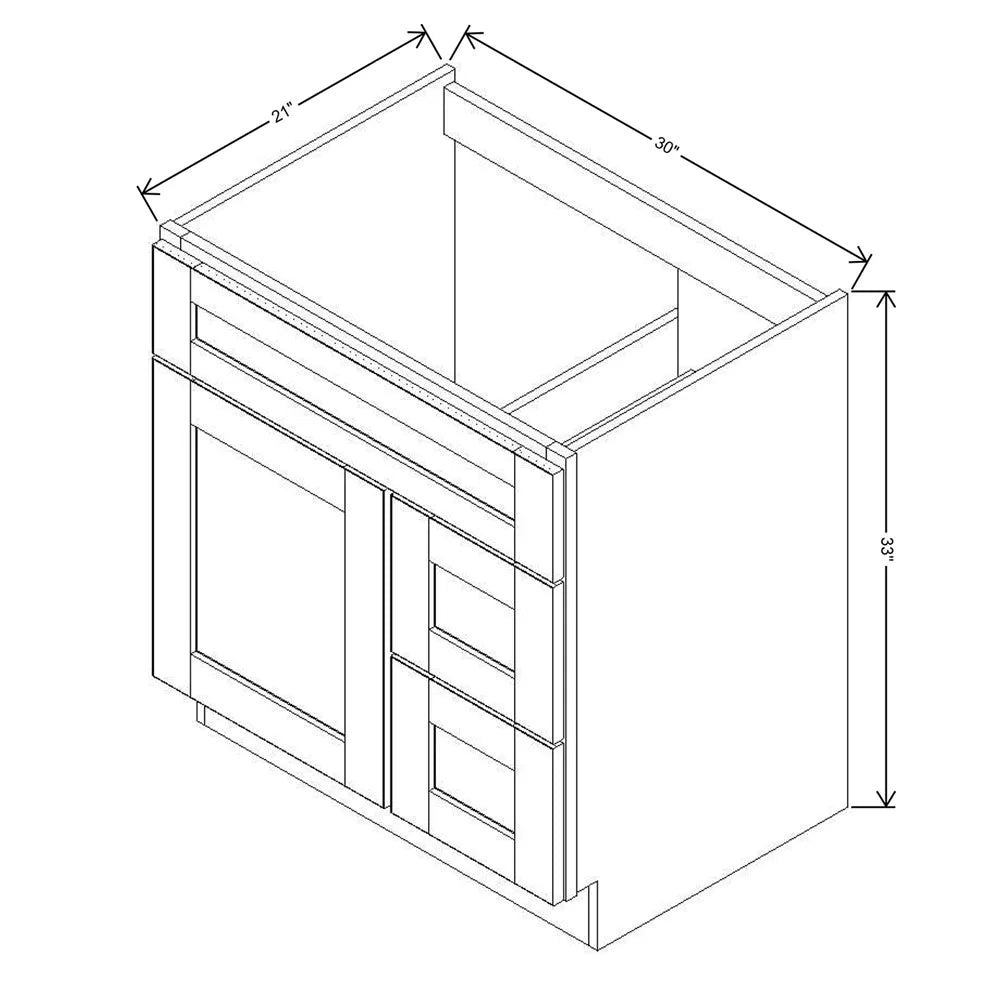 J&K Pure B5 Vanity Sink Combo 30" W x 33" H x 21" D