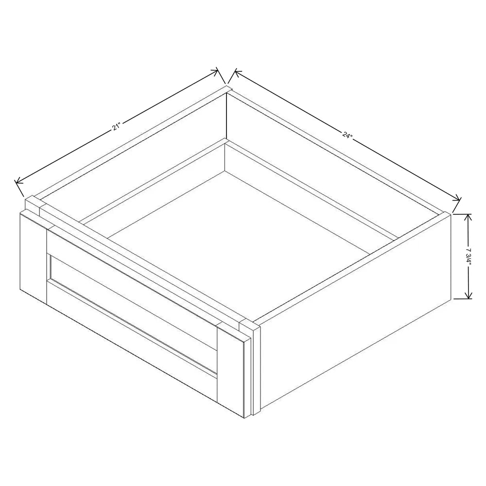 J&K Creme Glazed A7 24" W x 7-1/2" H or 8-1/2" H Knee Drawer