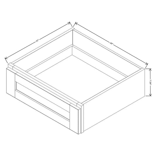 J&K Creme Glazed A7 24" W x 7-1/2" H or 8-1/2" H Knee Drawer