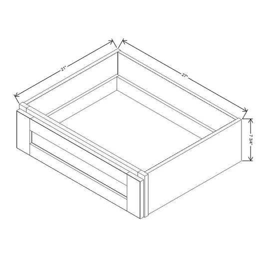 J&K Castle Grey S5 27" W x 7-1/2" H or 8-1/2" H Knee Drawer