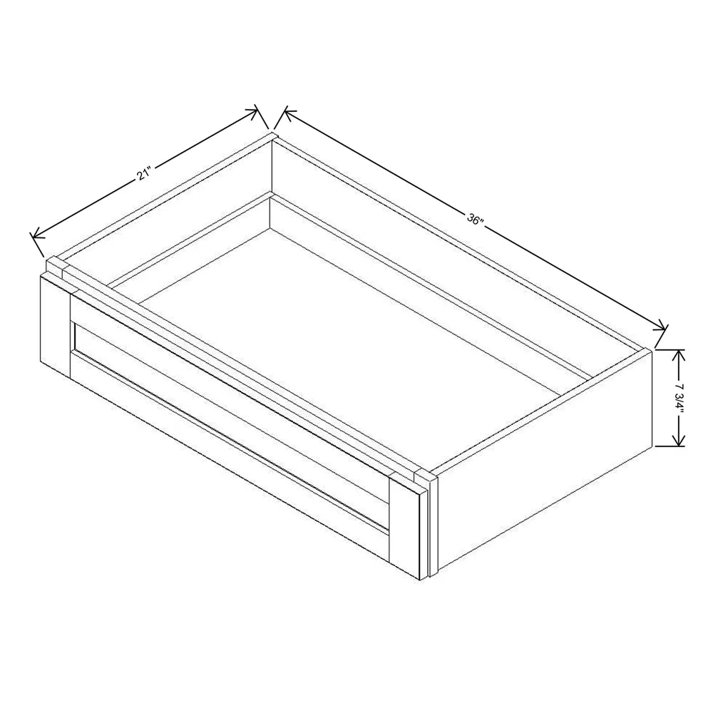 J&K Espresso K8 36" W x 7-1/2" H or 8-1/2" H Knee Drawer