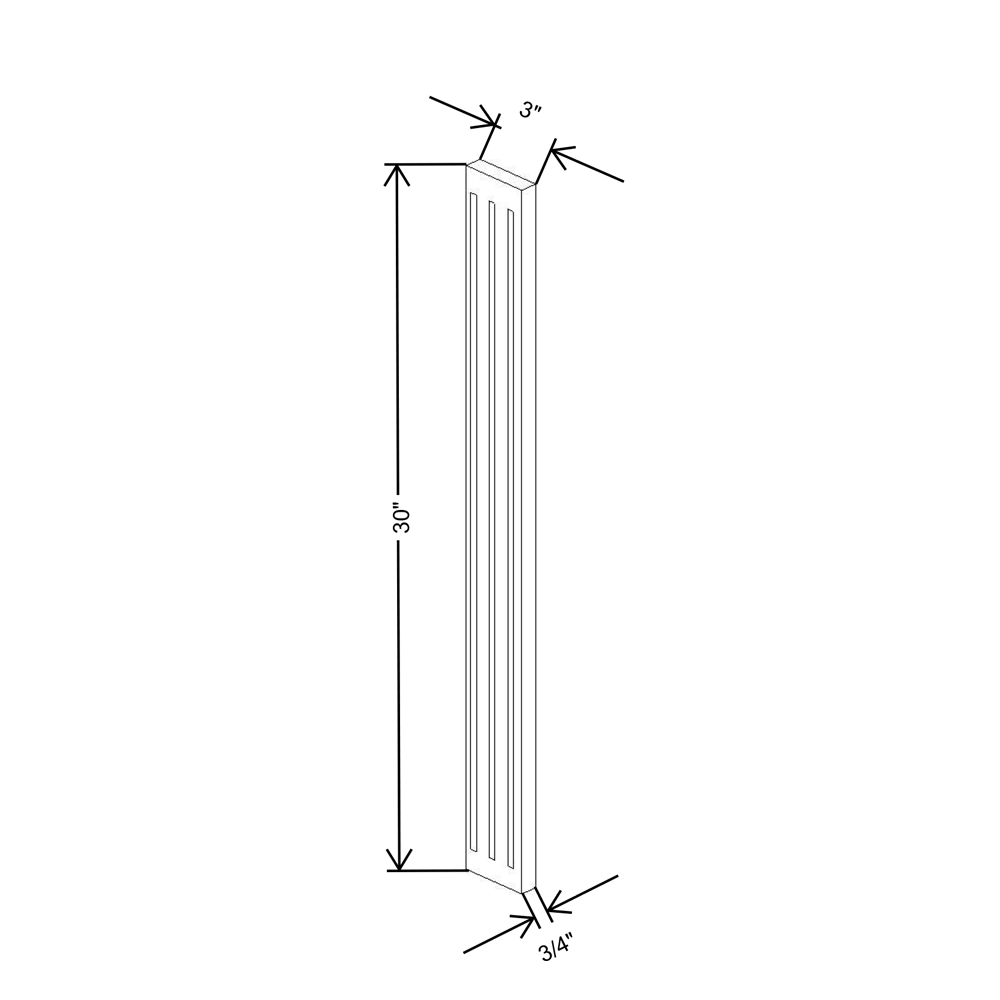 Cubitac Prestige Newport Latte 3"W X 30"H Fluted Filler