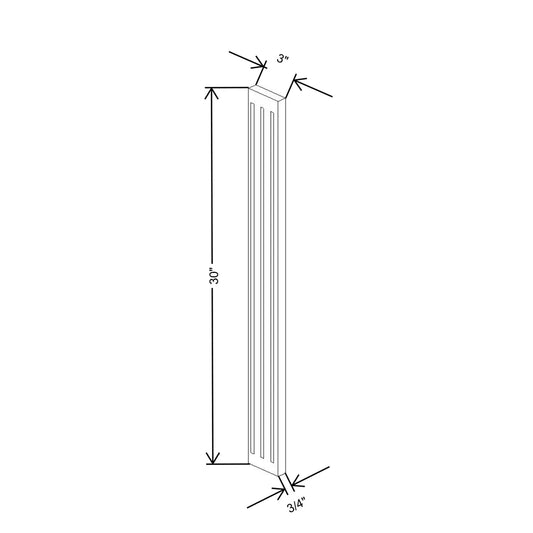 Wolf Classic York White Paint Fluted Filler 3"W X 30"H