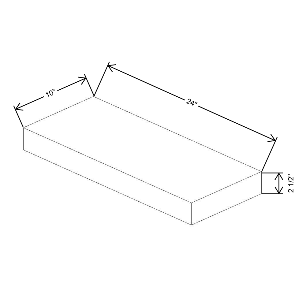 Fabuwood Allure Fusion Nickel Timber Floating Shelf 24"W X 10"D X 2.5"T