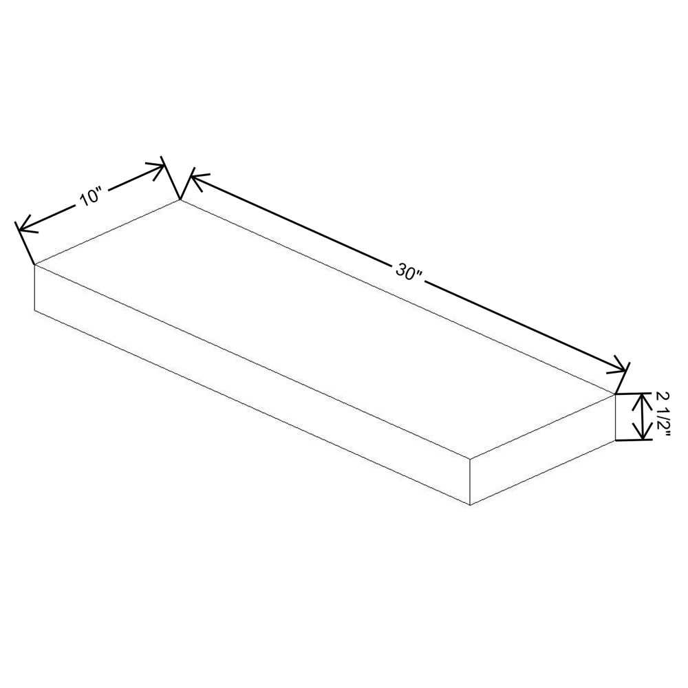 Fabuwood Allure Luna Kona Kona Floating Shelf 30"W X 10"D X 2.5"T