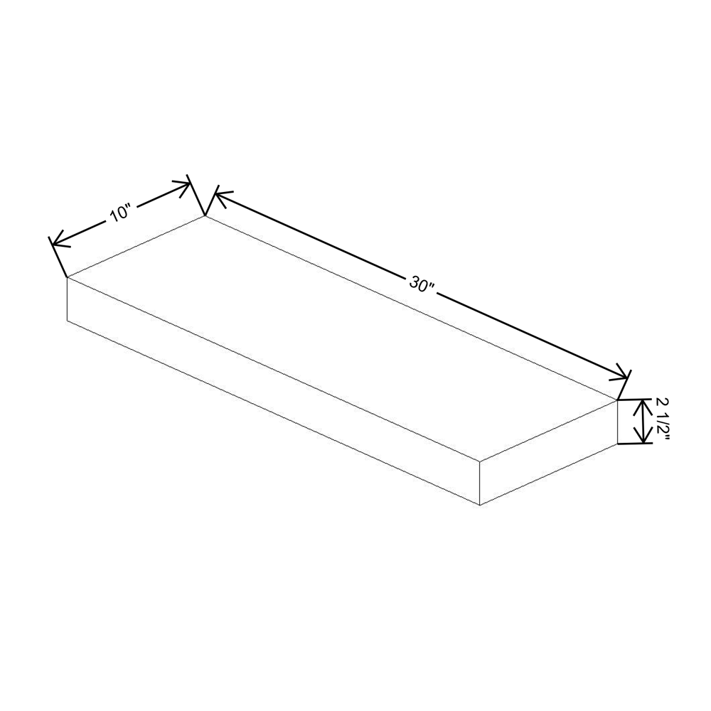 Fabuwood Allure Nexus Frost 30"W Floating Shelf - Walnut