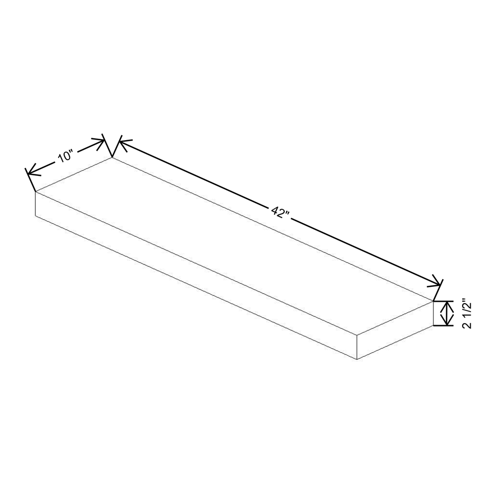 Fabuwood Allure Luna Kona Kona Floating Shelf 42"W X 10"D X 2.5"T